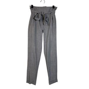 Streetwear Society Gray Paperbag Waist Belted Dressy Pants Women Sz XS